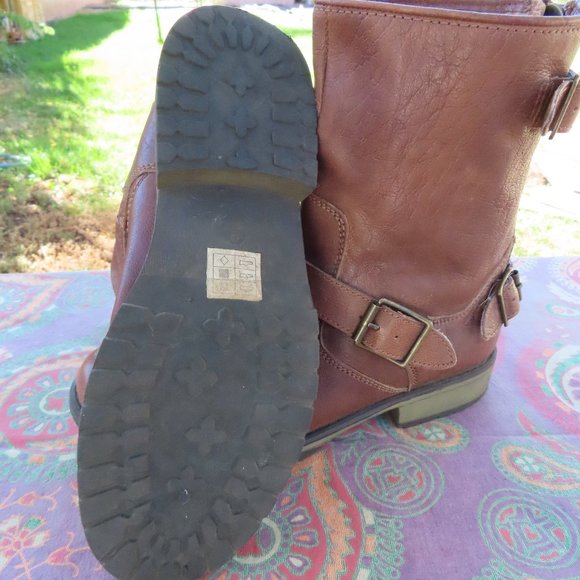 Brown Leather Moto Boots - Picture 6 of 6